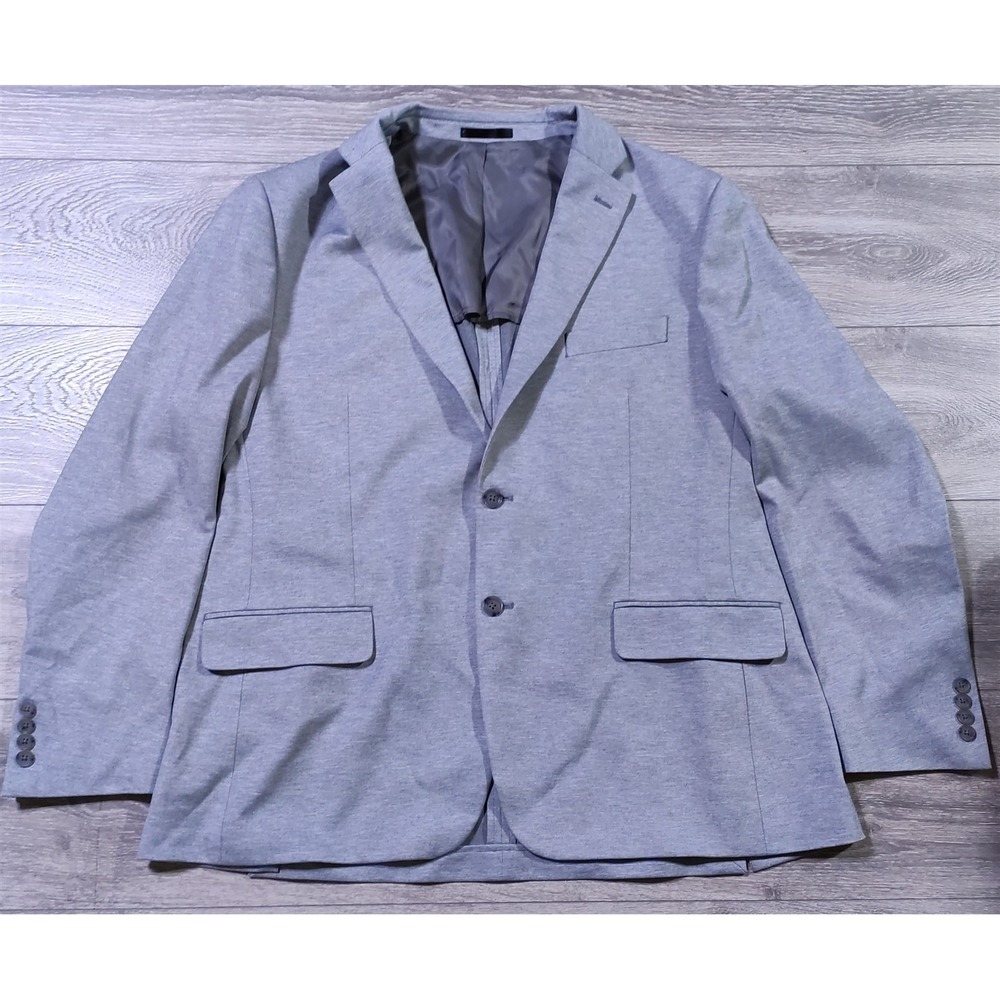 Kenneth Cole Suit Jacket Mens XL Gray Slim Fit Stretch Blazer Dress Coat